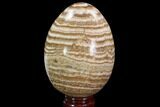 Polished, Banded Aragonite Egg - Morocco #98933-1